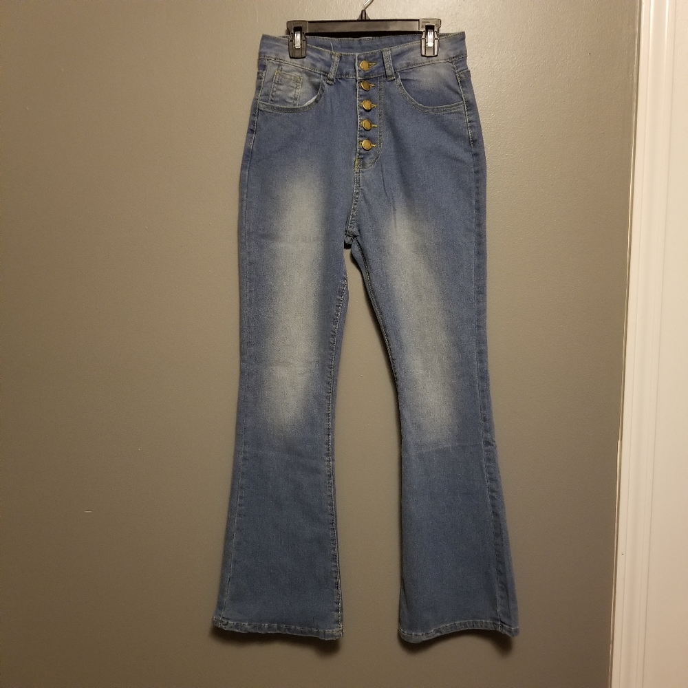 VTG 70s Falmer Heritage light wash button fly flare jeans size small